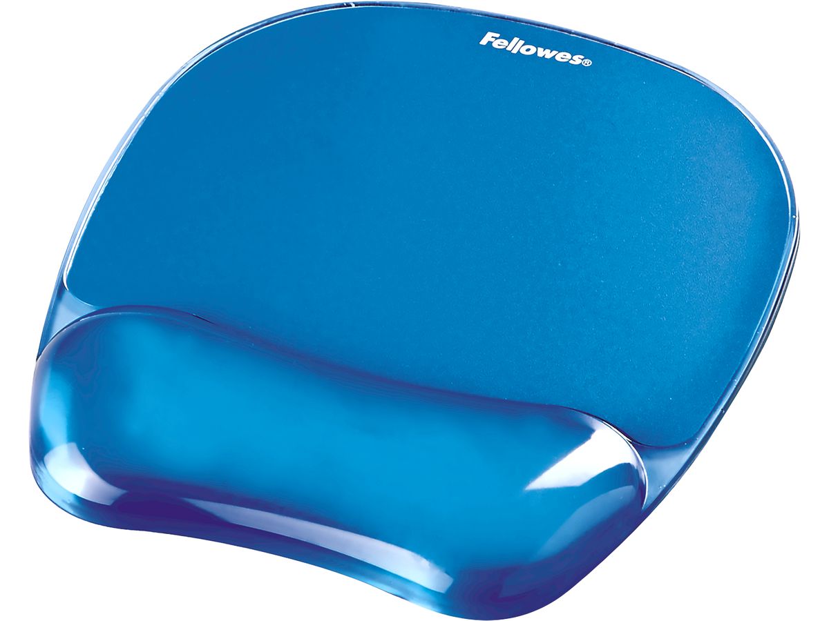 FELLOWES Tapis de souris Crystals 9114120 bleu, avec repose-poignets (0077511911415)