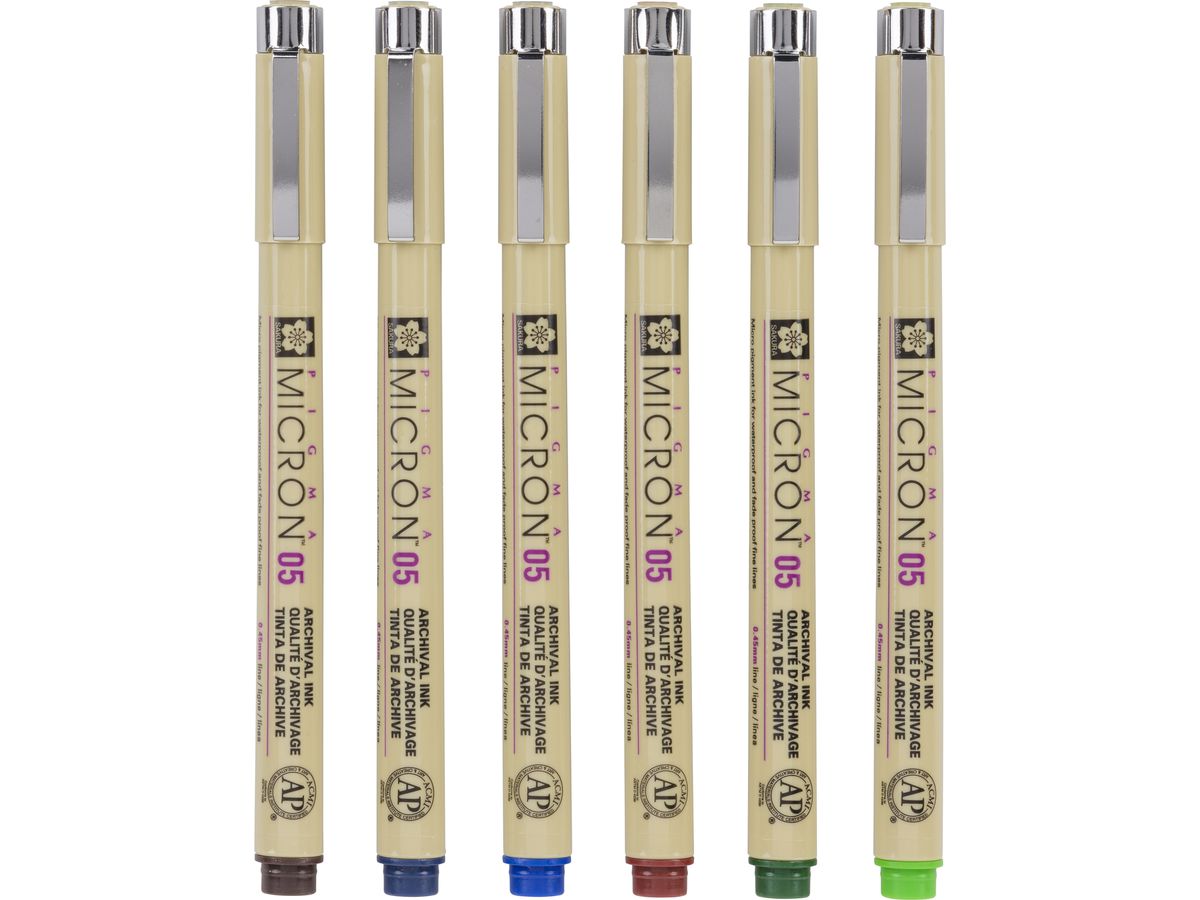 SAKURA Pigma Micron 05 Set 0.45mm POXSDK056B Tons de terre 6 pièces (8712079421762)