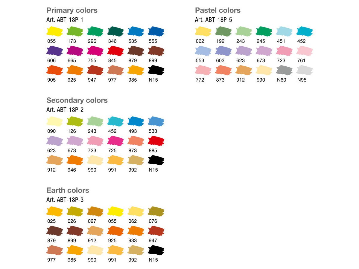 TOMBOW ABT Dual Brush Pen ABT-18P-2 Set à 18 (4003198104228)