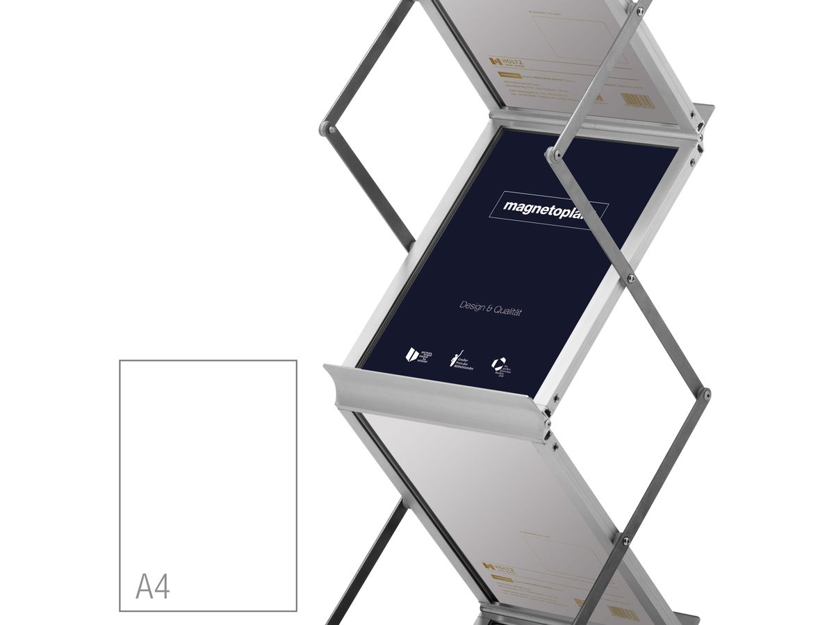 DEFLECTO Prospektständer A4, hoch 36100 6 Fächer, klappbar (5025348361335)