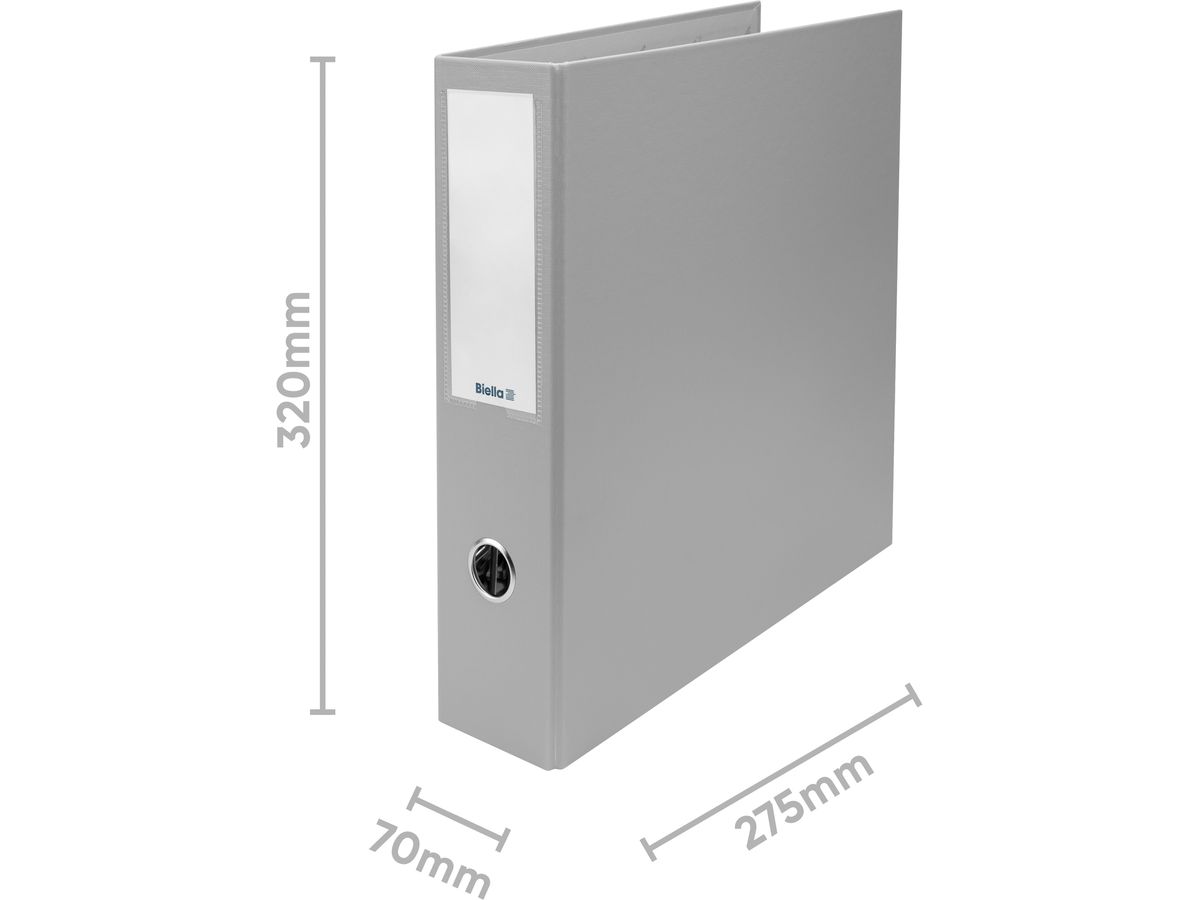 BIELLA Classeur 8cm 12042800U gris, 2 mécanismes 2xA5 (7611365202195)