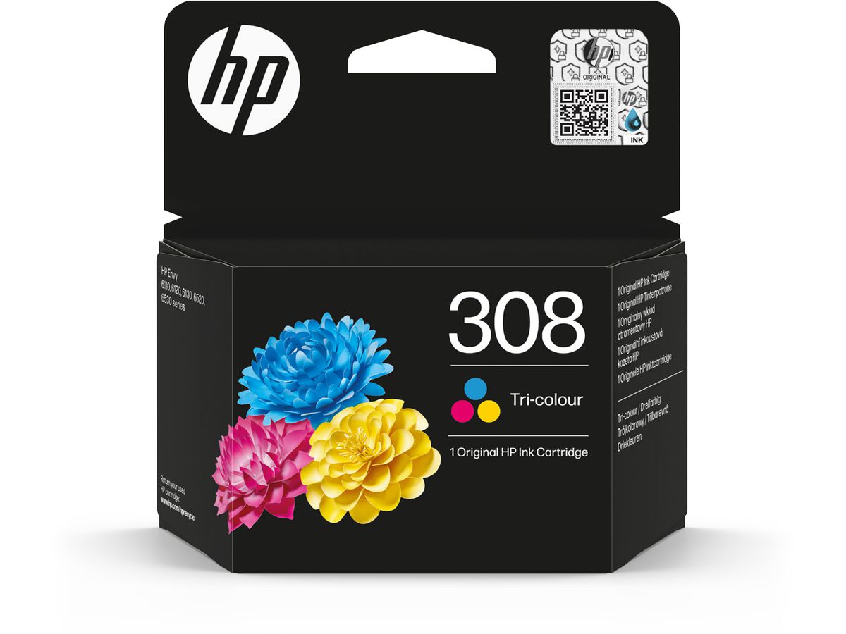 HP Cart. d'inchiostro 308 color 7FP20UE Envy 6122e/6520e 120 pagine (0196786390371)