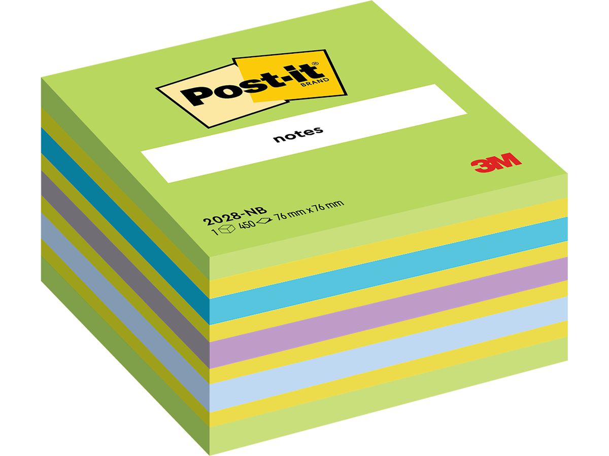 POST-IT Cube 76x76mm 2028-NB bleu/vert, 450 feuilles (4001895872815)
