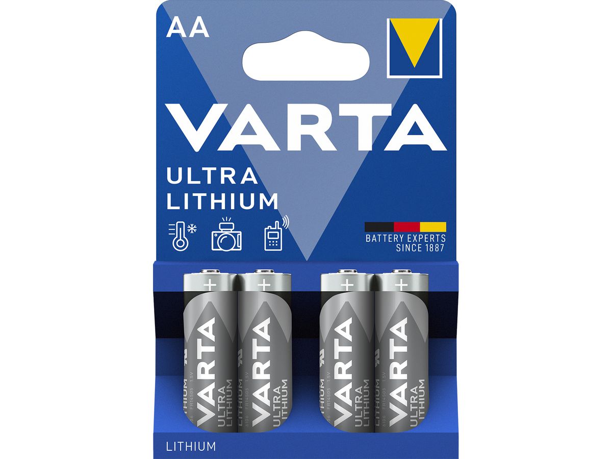 VARTA Piles Lithium AA,1,5V 6106301404 2900 mAh 4 pcs. (4008496680511)