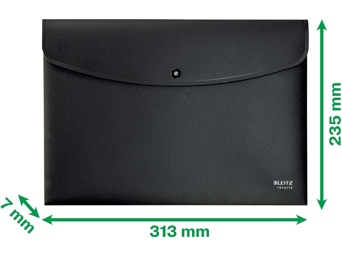 LEITZ Pochettes à élast. Recycle A4 4678-00-95 noir, PP (4002432128013)