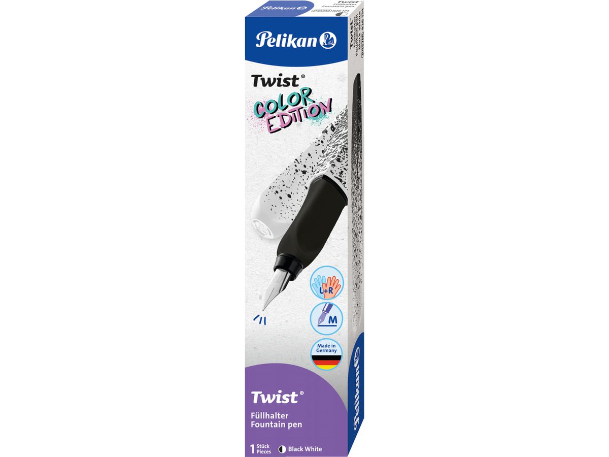 PELIKAN Füllhalter Twist M 826174 schwarz/weiss (4012700826176)