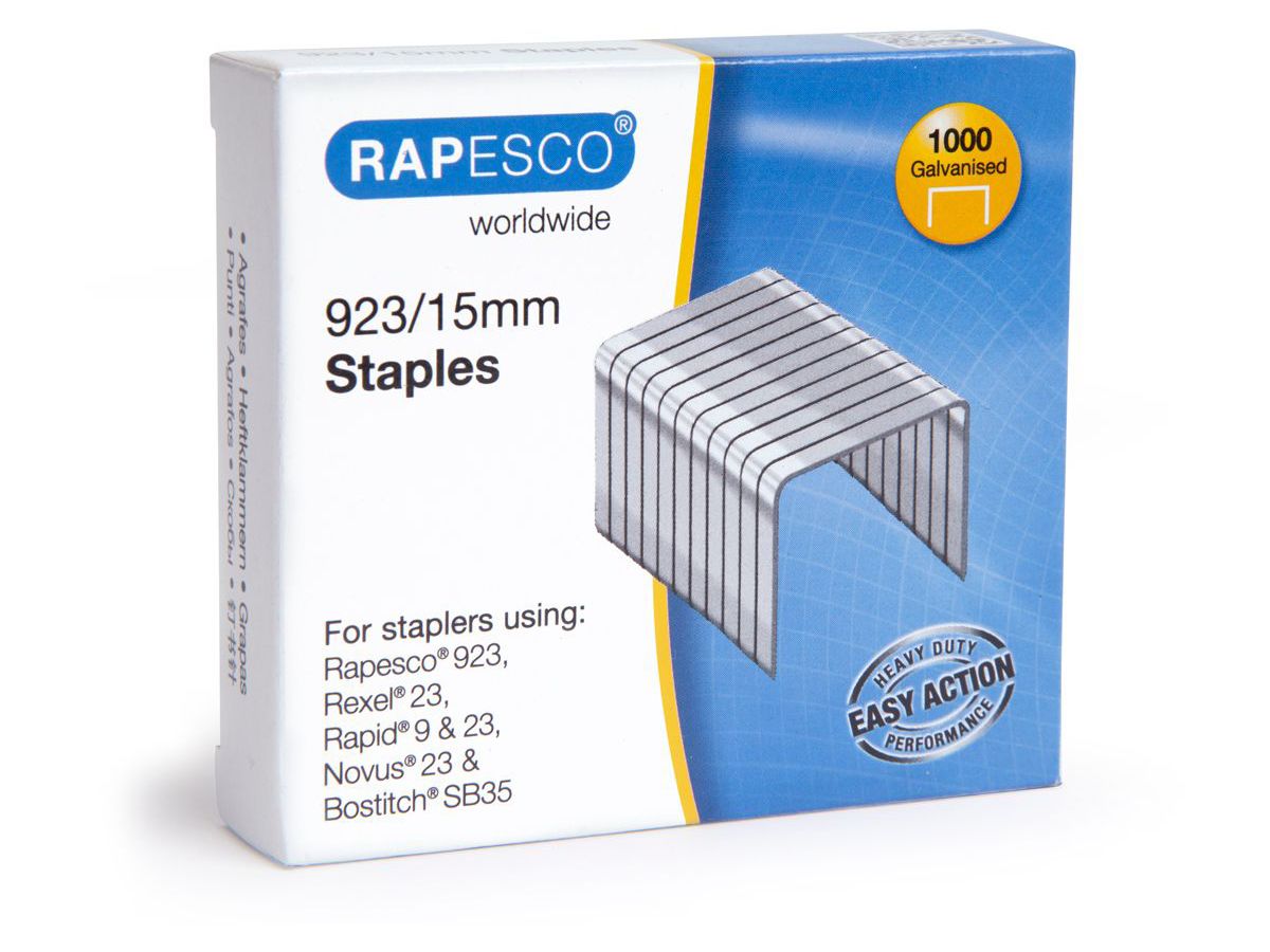 RAPESCO Agrafes 923/15mm 1239 1000 pcs. galvanisé (5018505005463)