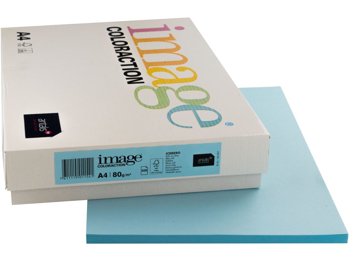 IMAGE COLORACTION Carta per copie Iceberg A4 294347 80g blu 500 fogli (7611115011541)