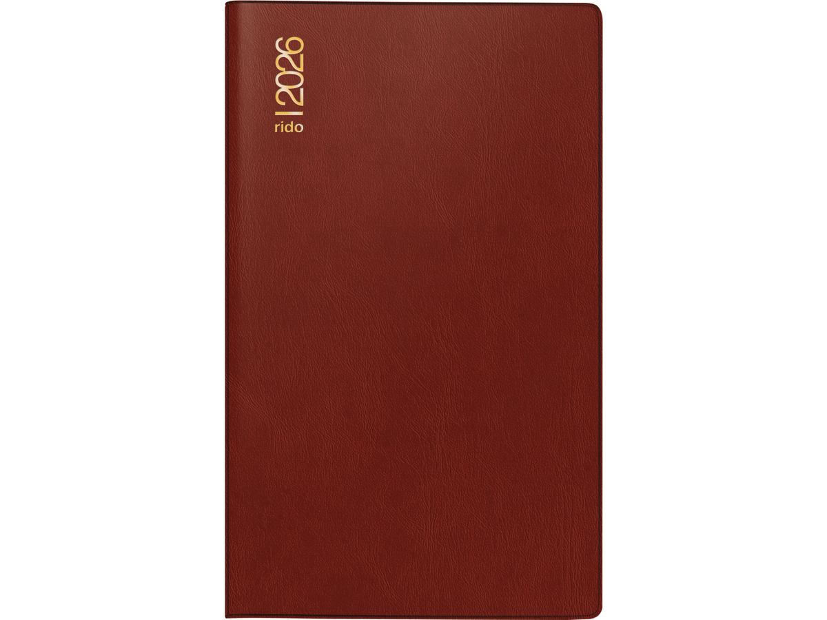 RIDOIDE Uni Planer 2026 7048002296.26 1M/2P bordeaux ML 10.4x15.3cm (4003273791985)