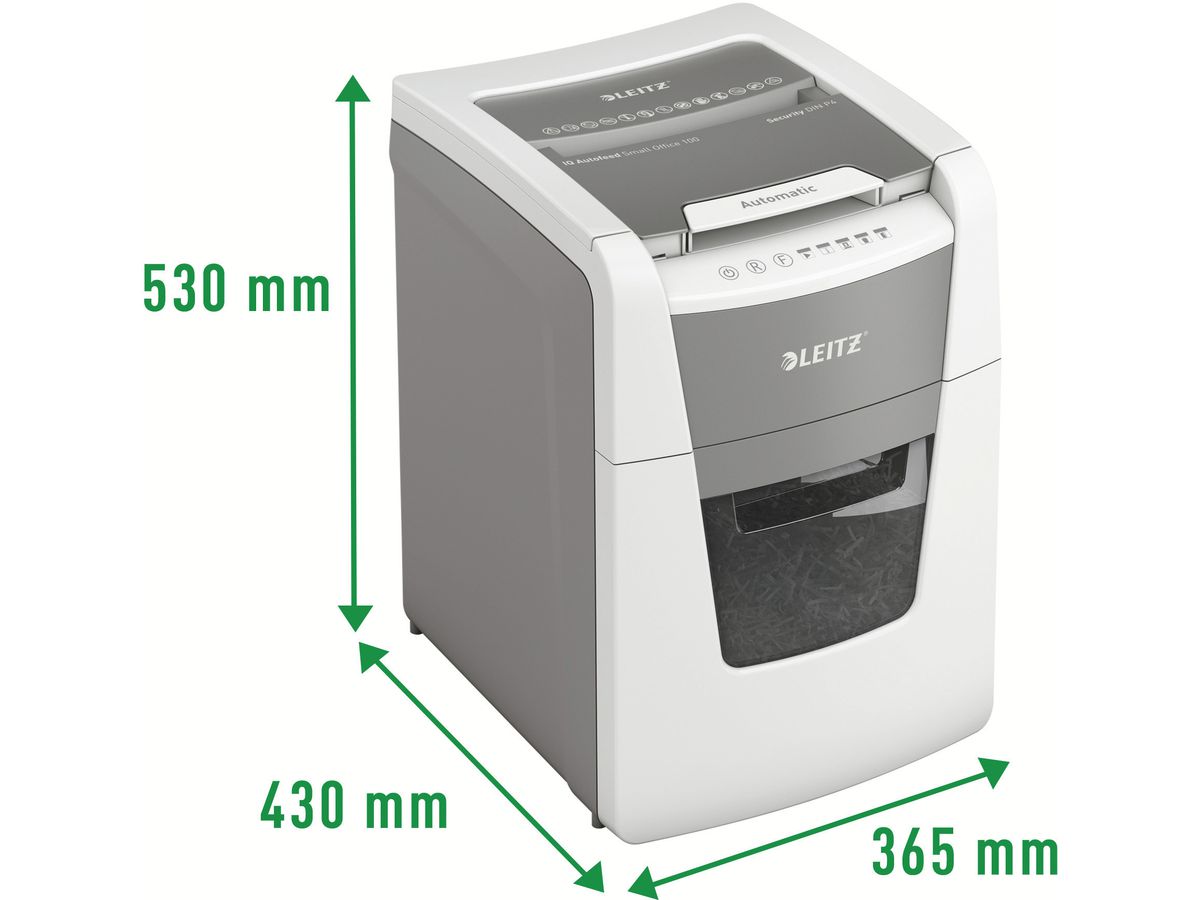 LEITZ Aktenvernichter IQ AF 8011-20-00 Small Office 100, P-4, 34lt (4002432126392)