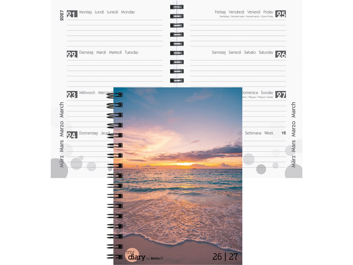 BIELLA Schüleragenda Sunset 26/27 806517830027U 1W/2S 12x16.5cm (7611365530816)