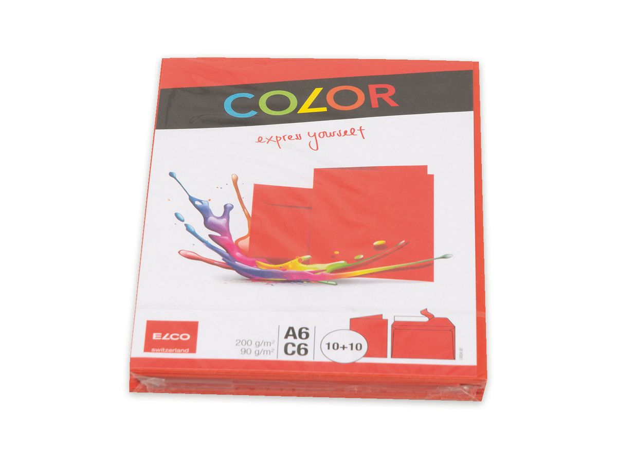 ELCO Enveloppes/cartes COLOR C6/A6 74834.92 rouge 2x10 pcs. (7611722104469)