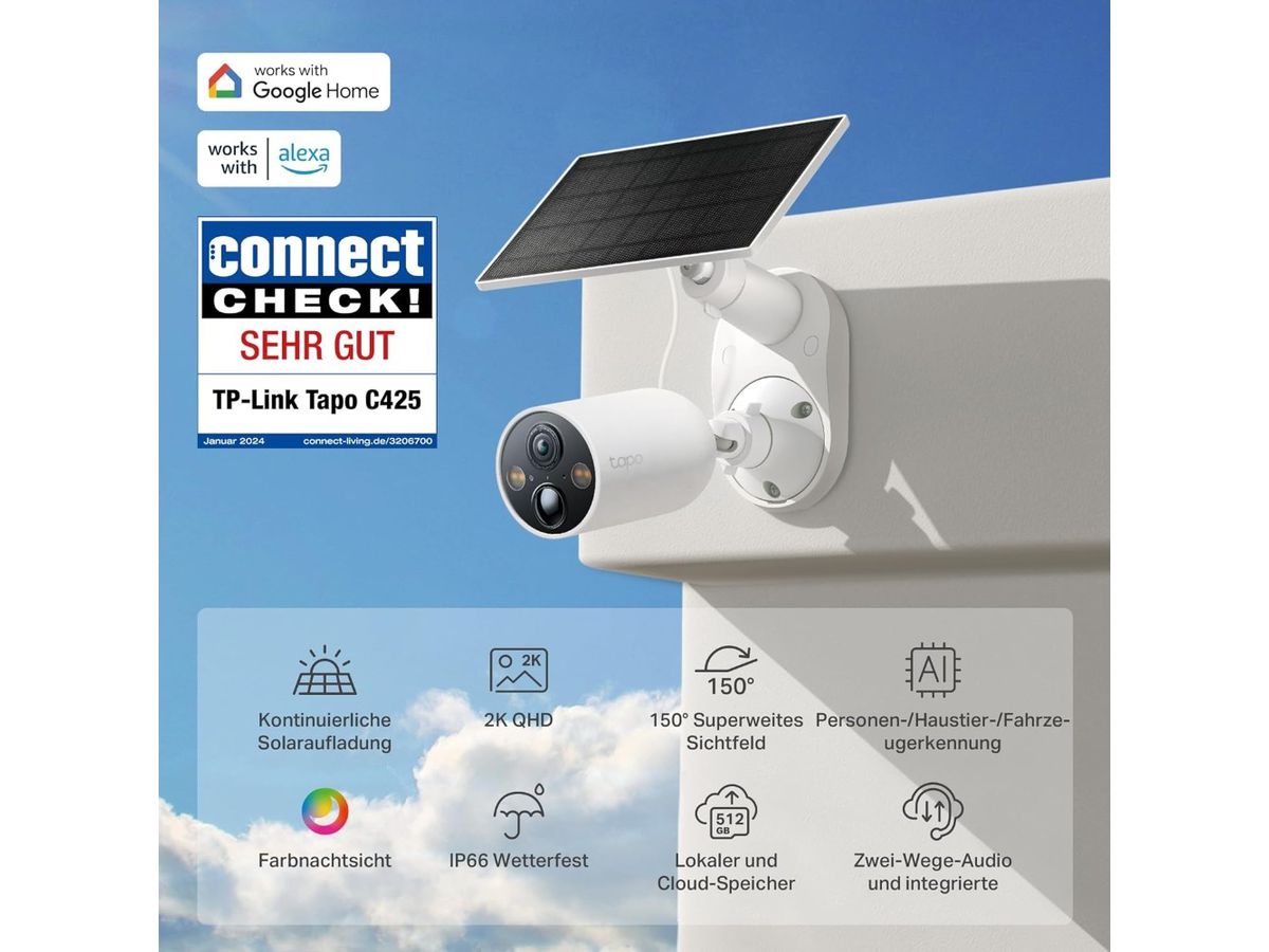 TP-LINK Smart Wless Security Camera Tapo C425 KIT incl. Solar Panel (8885020625684)