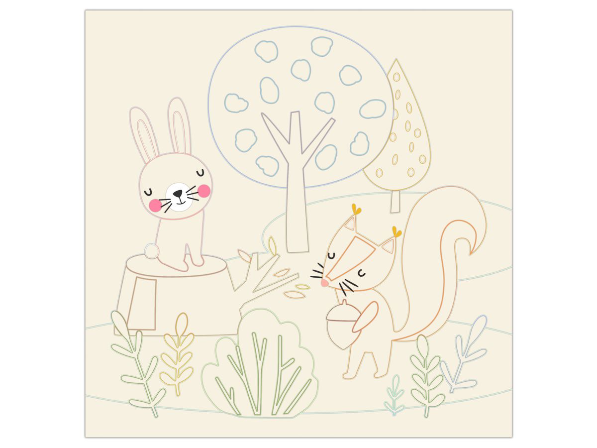 URSUS Immagini magiche da grattare 24560003F Amici della foresta, 21x21cm (4008525256922)