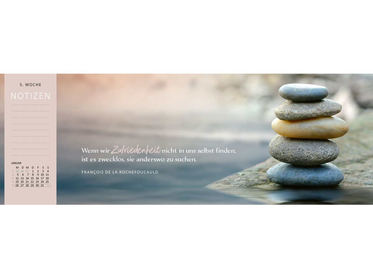 ARS EDITION Calendrier de table 2026 13571 Lebensweisheit DE 29.7x11.5cm (4014489135715)