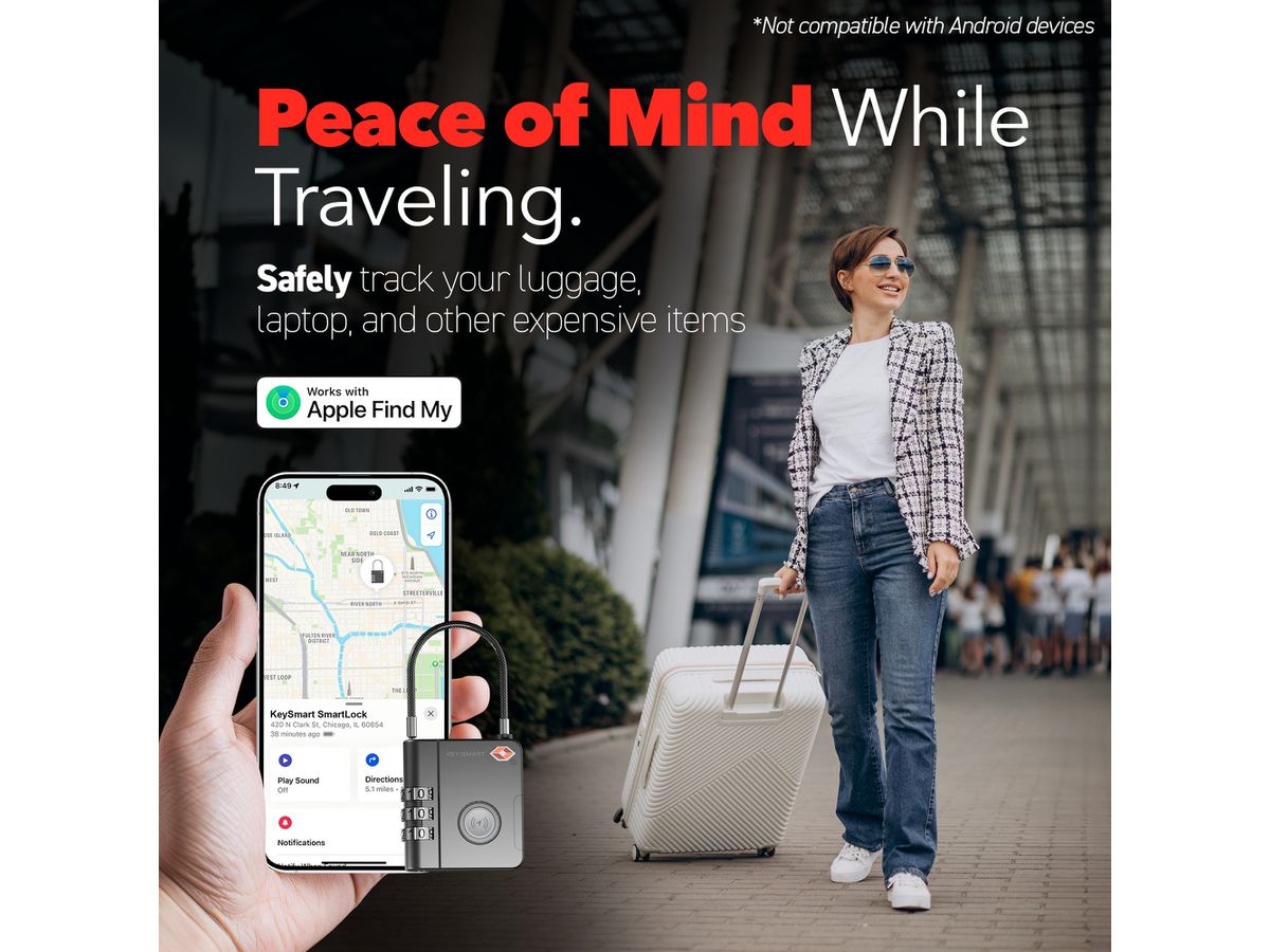 KEYSMART SmartLock KS520-BLK TSA Approved Find My Lock (0810024057221)