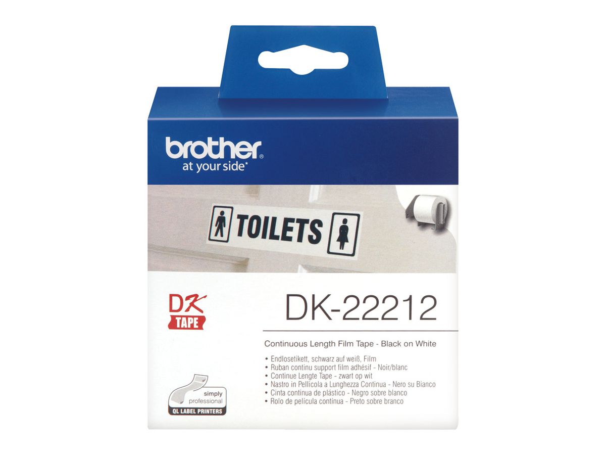 PTOUCH Etichette continue 62mmx15.24m DK-22212 QL-500/550 Film bianco rotolo (4977766628211)