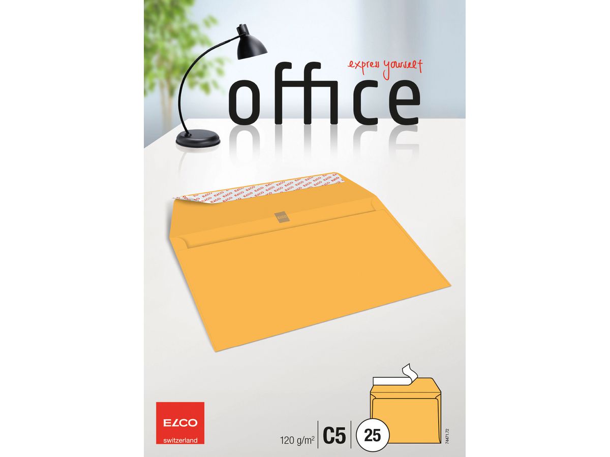 ELCO Couvert Office o/Fenster C5 74471.72 120g, gelb 25 Stück (7610425348606)