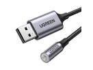 UGREEN Audio Adapter USB 2.0,3.5mm 30757 BB Aluminum Alloy 25cm,Grey BB (6957303837571)