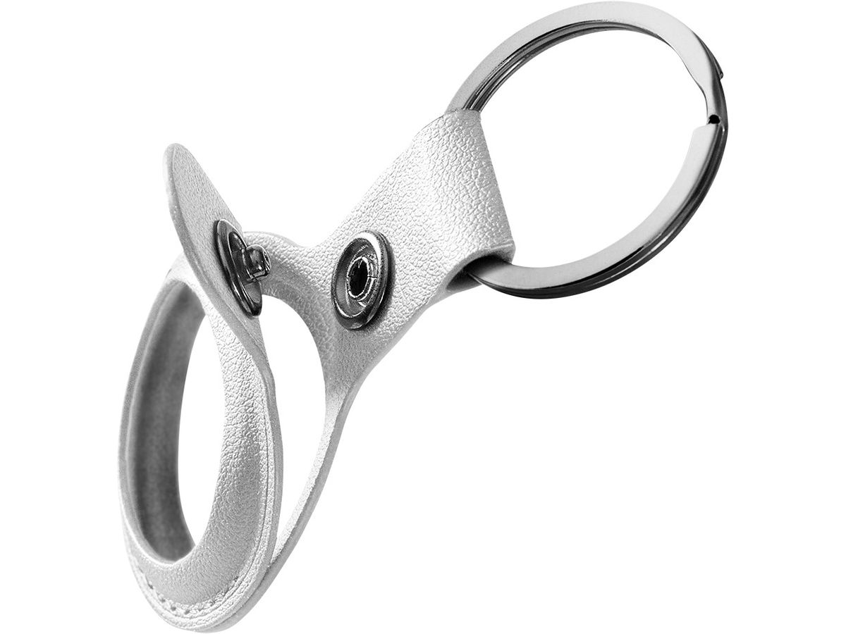 DELTACO Apple AirTag case, keychain MCASE-TAG11 vegan leather, white (7333048053978)