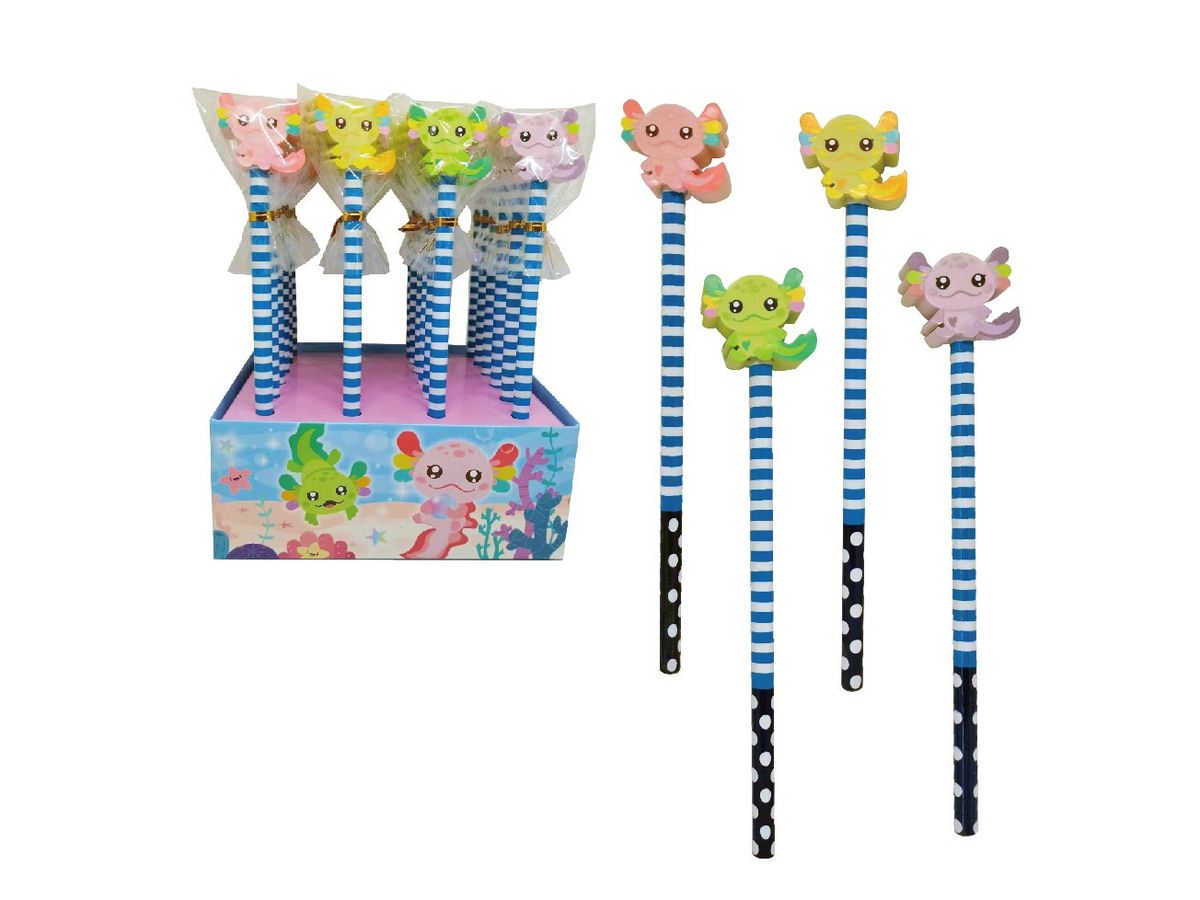 ROOST Bleistift mit Radierer AXRE-001 Axolotl, assortiert (7613532080155)