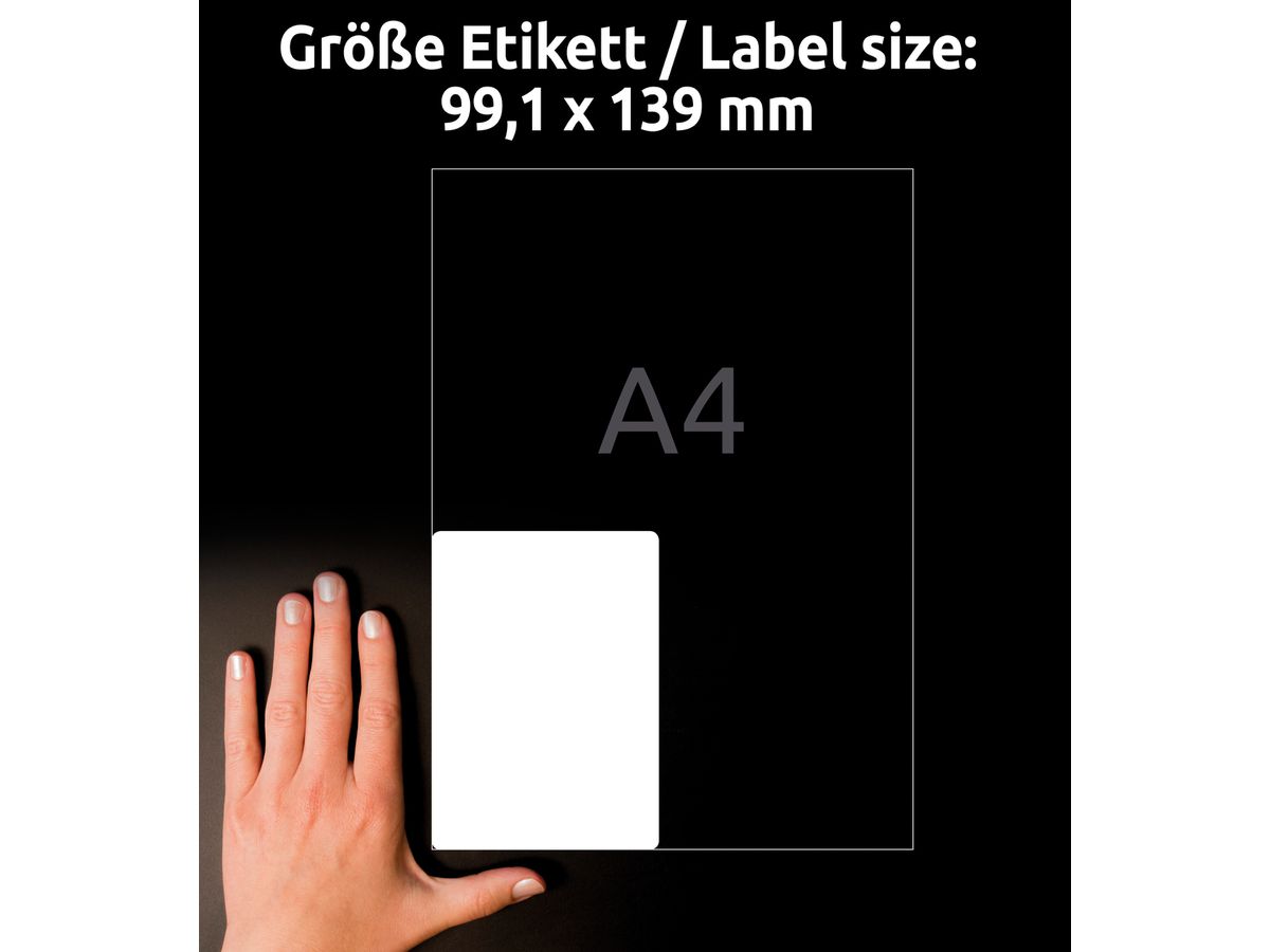 AVERY ZWECKFORM Etichette foglia 99,1x139mm L4774REV2 bianco,non perm. 80 pz. 20 fl. (4004182067499)