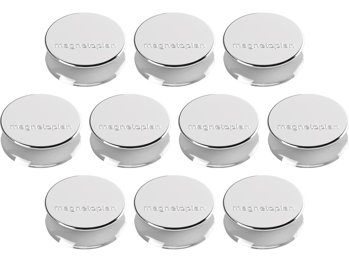 MAGNETOPLAN Magnet Ergo Large 10Stk. 1665032 silber 34x17.5mm (4013695043197)