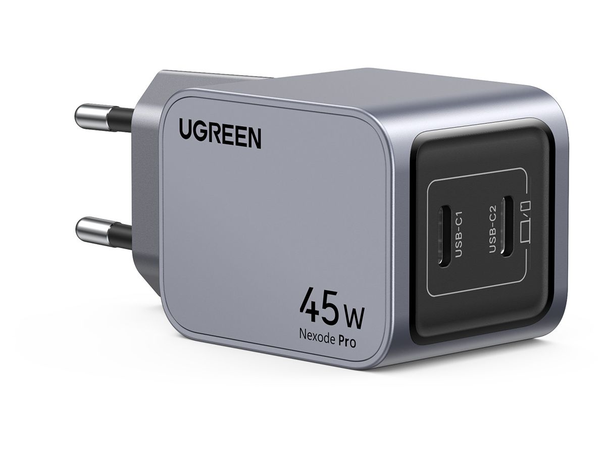 UGREEN USB Wallcharger Nexode Pro 35008 45W, Dual USB-C, GaN (6941876230082)