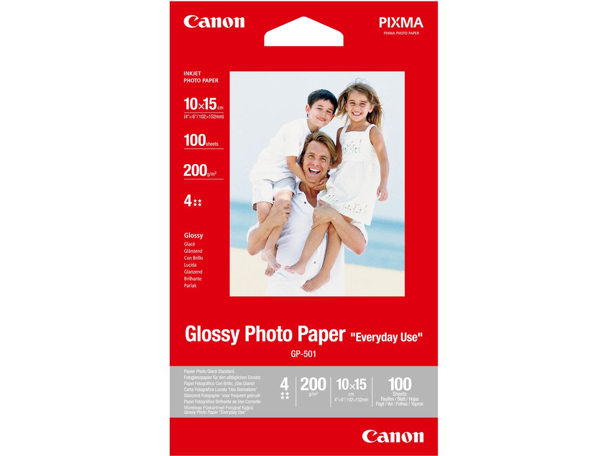 CANON Glossy Photo Paper 10x15cm GP5014x6 InkJet, Everyday 200g 100 fogl (4960999293967)