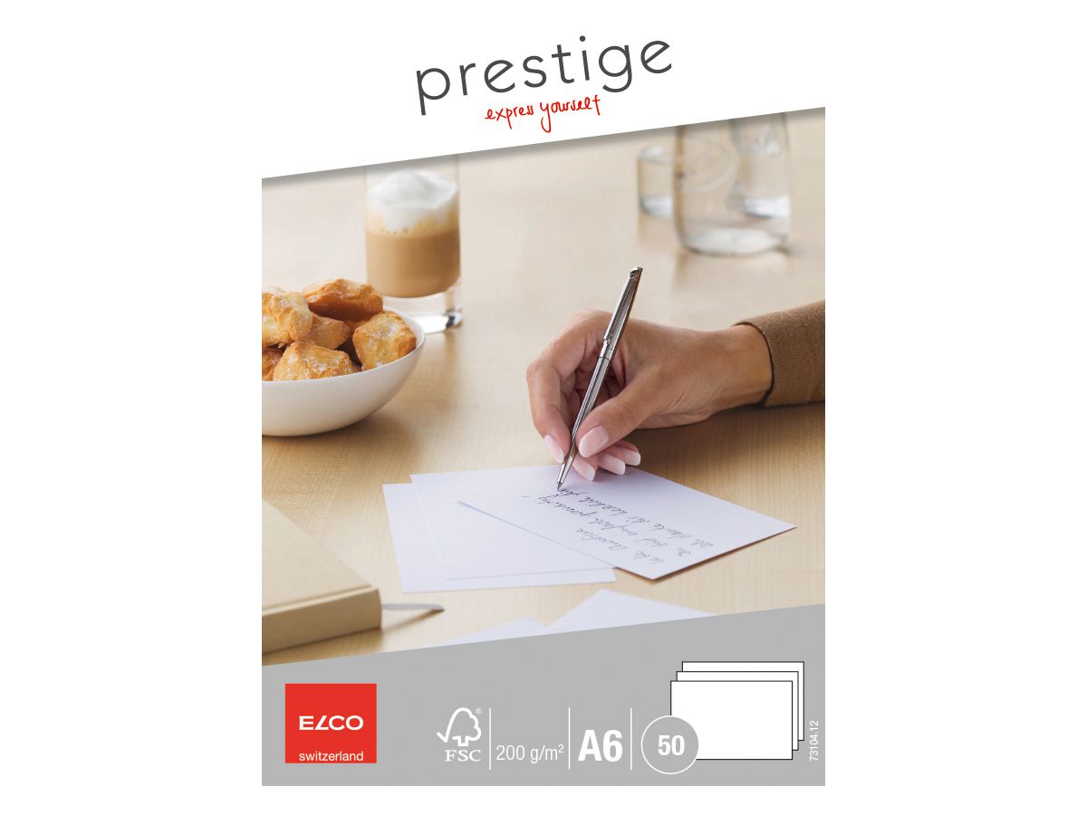 ELCO Carte Prestige A6 73104.12 200gm2, bianco, satinato 50pz. (7610425256406)