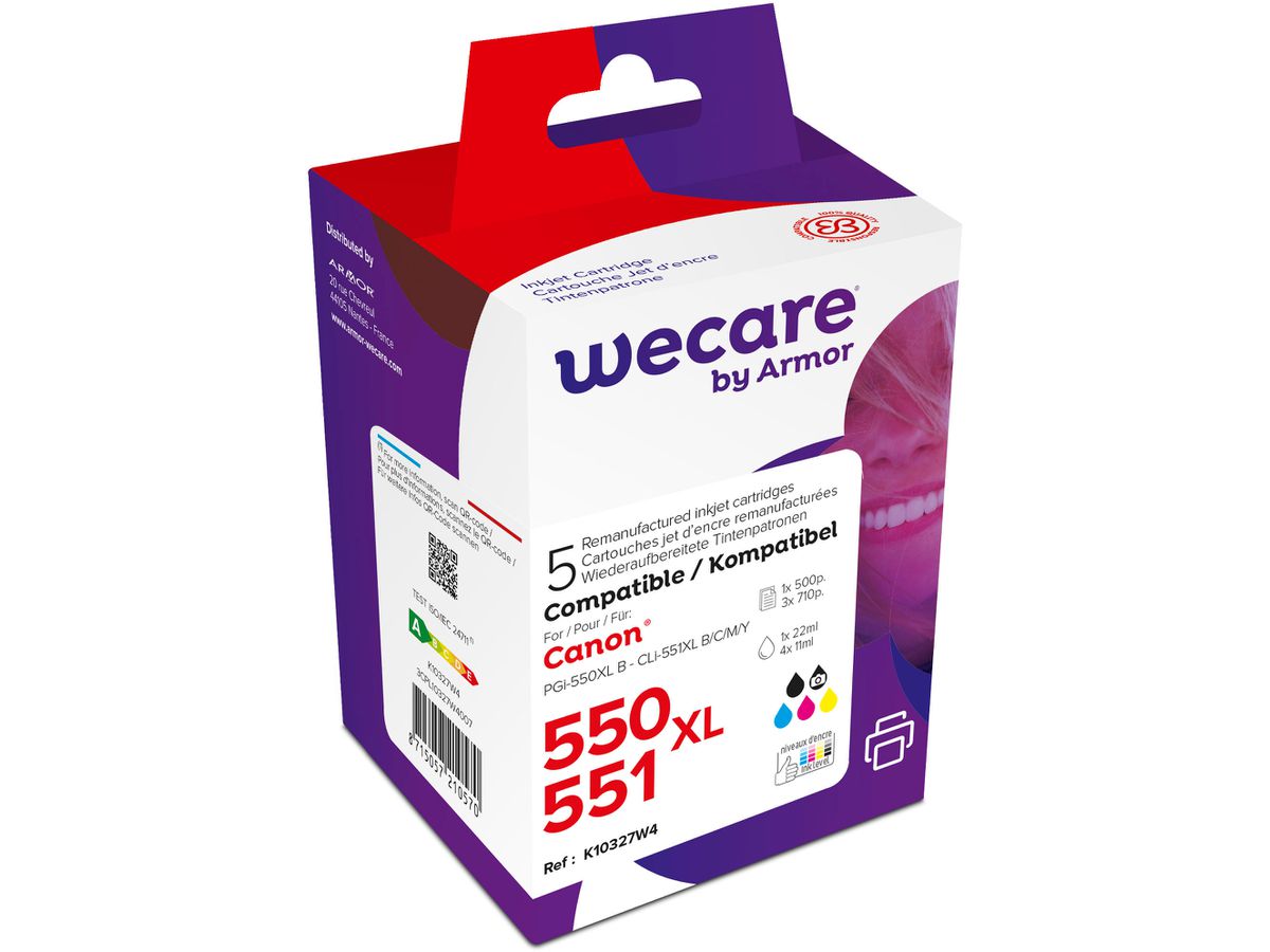 WECARE Multi rebuilt 550/551 BKCMY PGI550/CLI551WE p.Canon PIXMA MG5450 22(4x11ml (8715057210570)