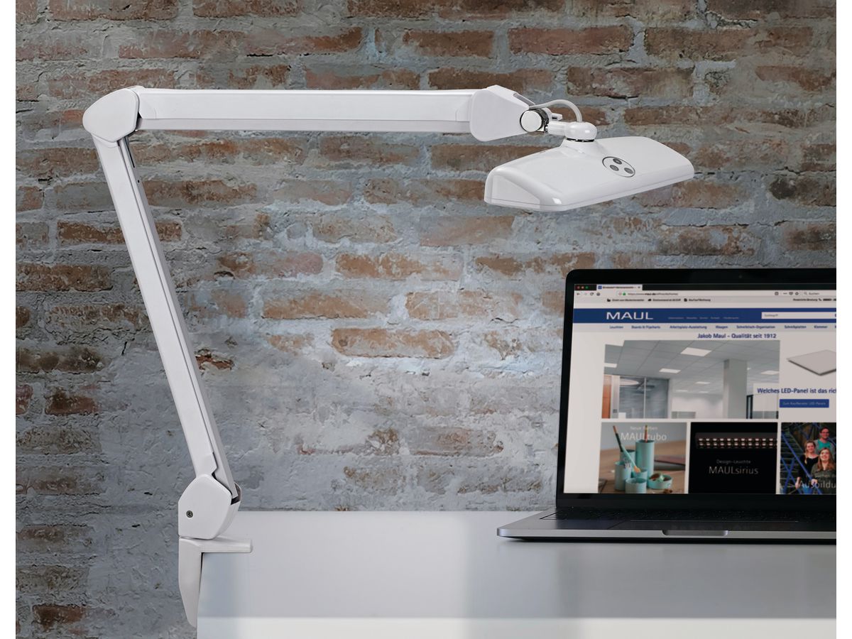 MAUL Lampe de table MAULintro 76.30 blanc, avec support (4002390079143)