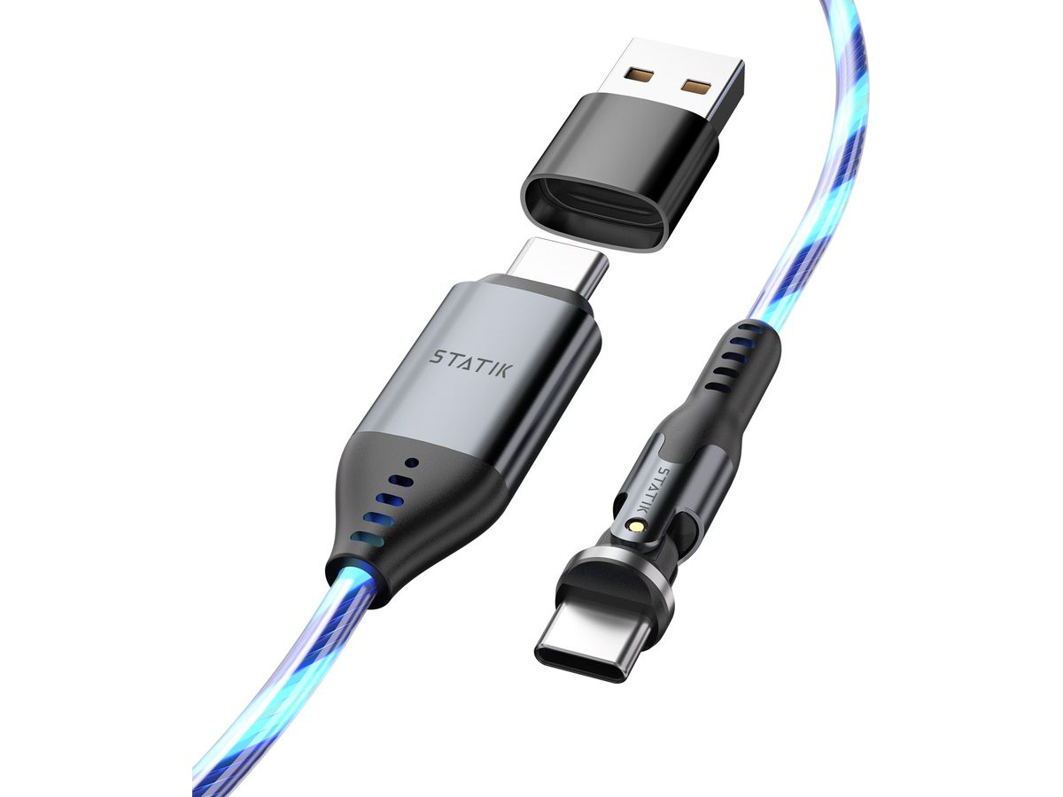 STATIK PowerPivot Pro, Glowing LED PUP-0465-6FT-CC USB-C to C, 2m 100W (0810024055616)