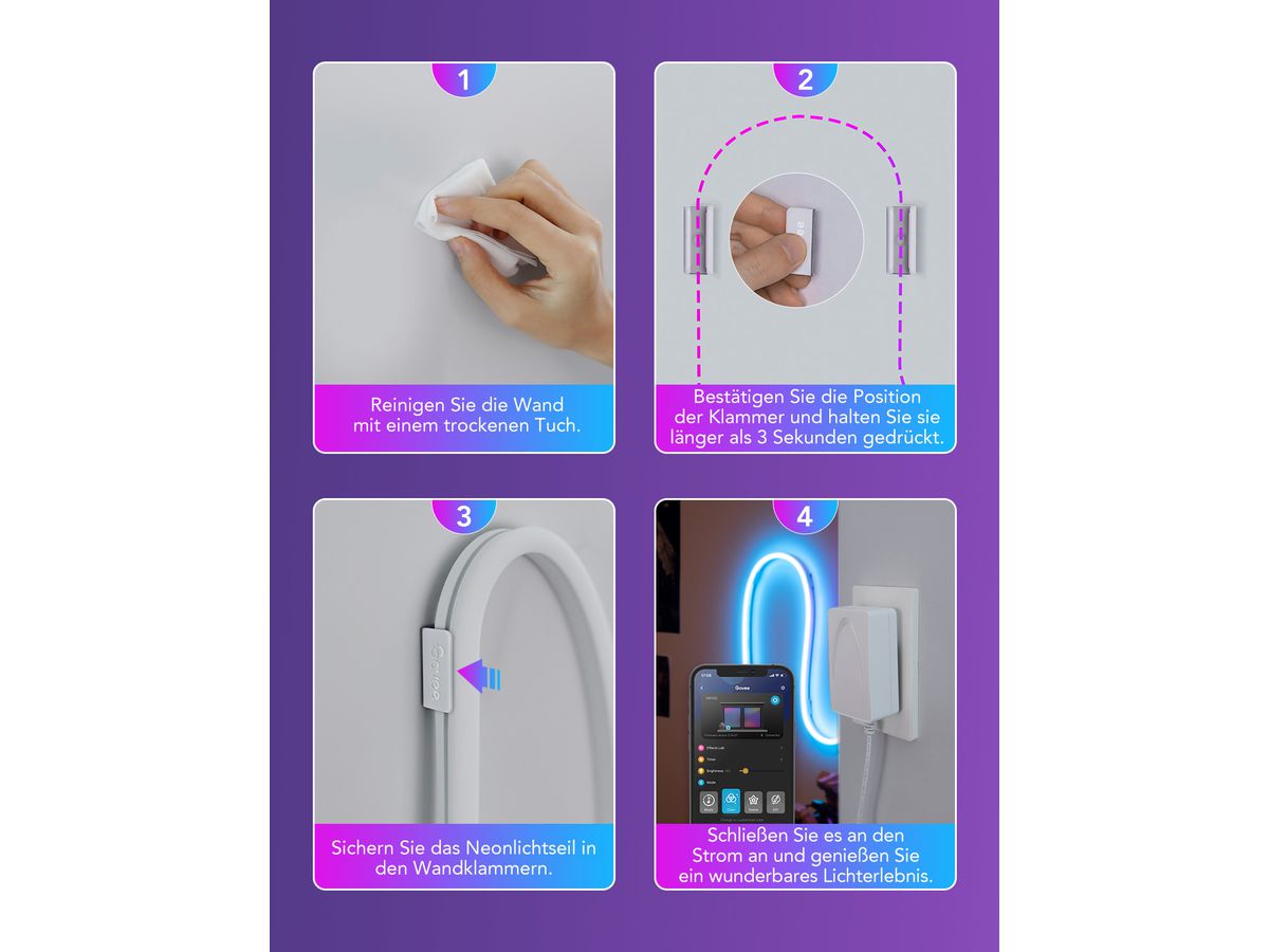 GOVEE Clips de fixation H1000001 pour Neon Rope Light 20 pcs. (6974316992295)