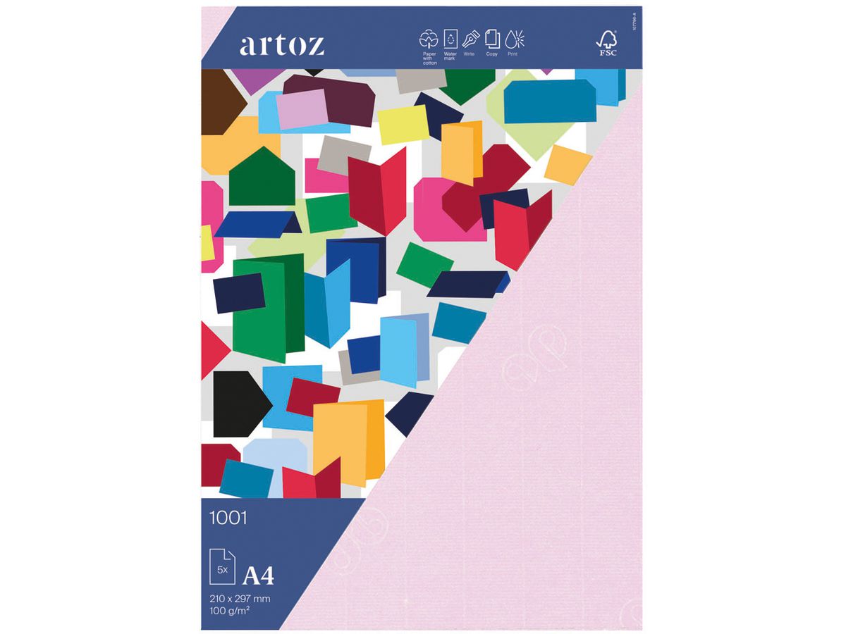 ARTOZ Carta 1001 A4 10779614-483 100g, fiore ciliegio 5 fogli (7612996683858)
