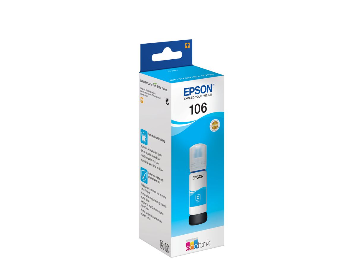 EPSON Flacone d'inch. 106 cyan T00R240 EcoTank ET-7700 5000 pagine (8715946643311)