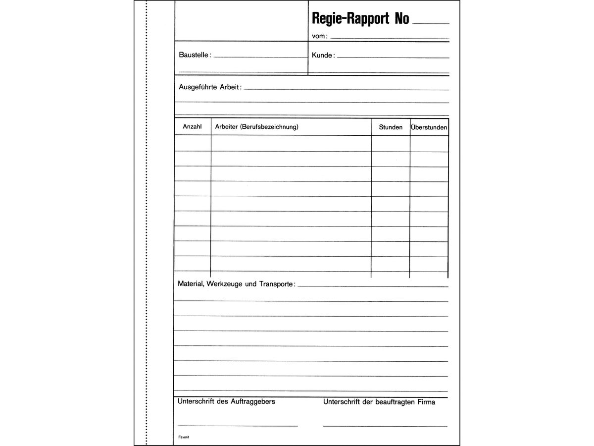 FAVORIT Rapporti di regia tedesco A5 9181 OK carta autocopiante 50x2 fogli (7612149047377)