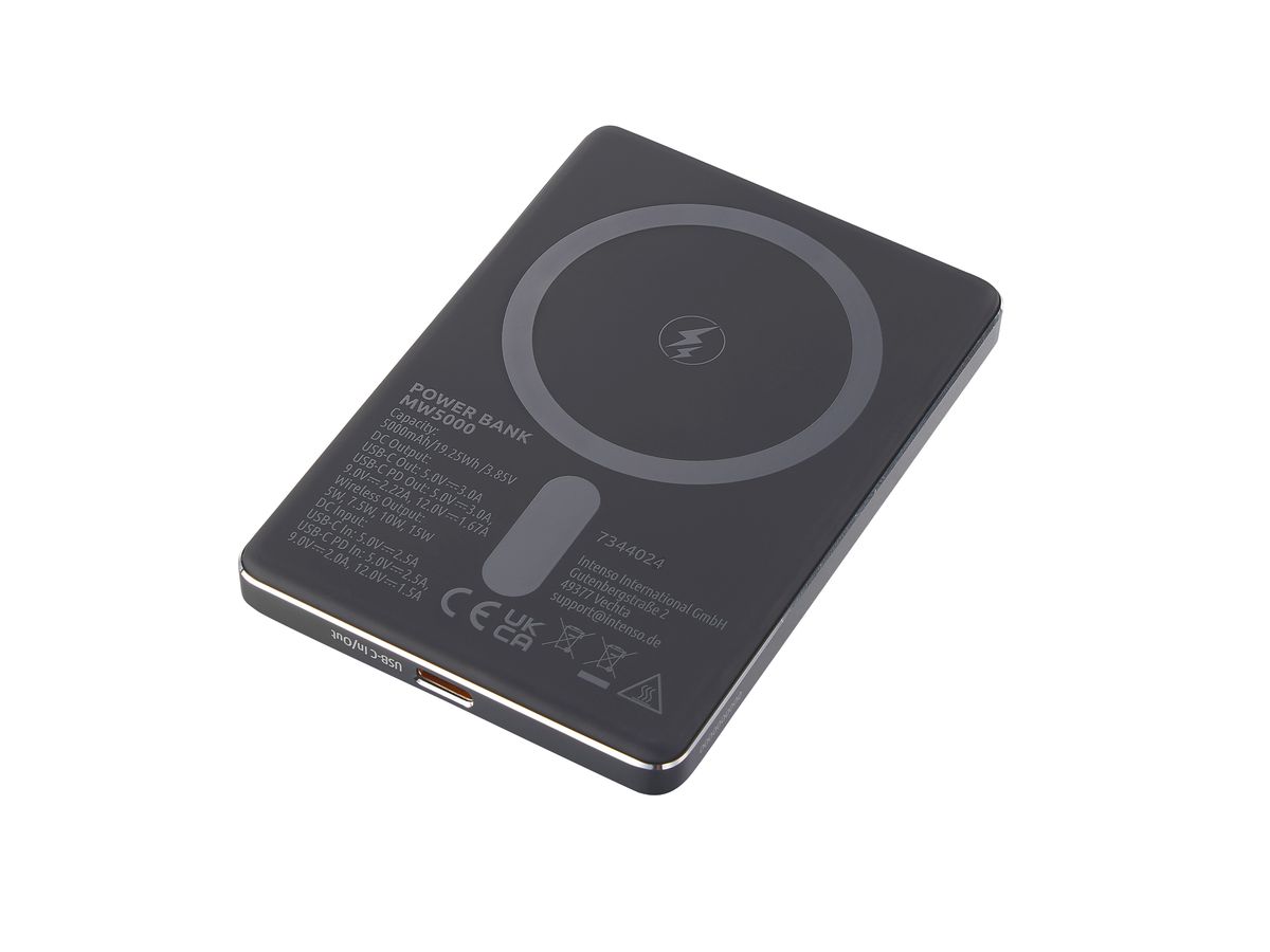 INTENSO Powerbank MW5000 5000 mAh 7344024 Magnetic Wireless grey (4034303036189)