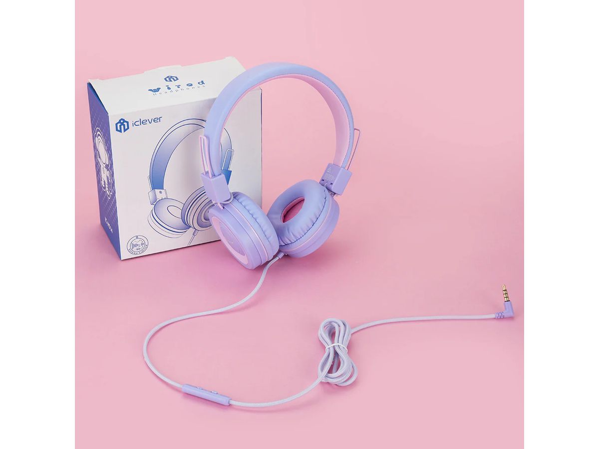 ICLEVER Wired Kids Headphones C03-2301N-03 HS14, 3,5mm, Mic, purple (6972312838326)