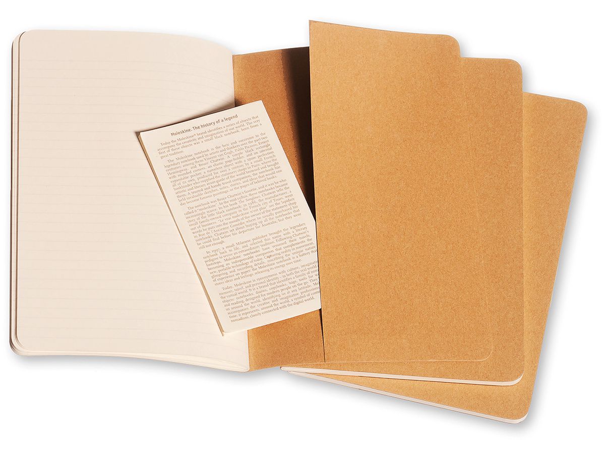 MOLESKINE Cahier A5 704987 ligné, natur 3 pcs. (9788883704987)