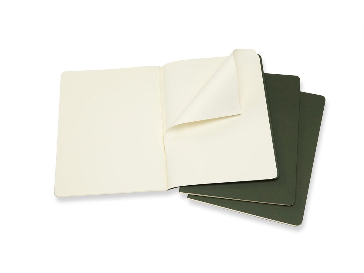 MOLESKINE Cahier XL, 3x, Blanko 855358 Myrtengrün 3 Stück (8055002855358)