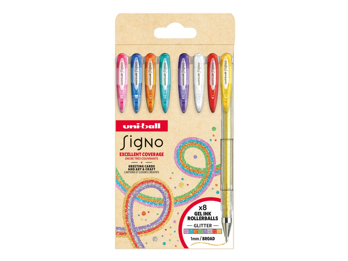 UNI-BALL Roller Signo Sparkling 1mm UM-120SP 8P 8 couleurs (3701614900973)