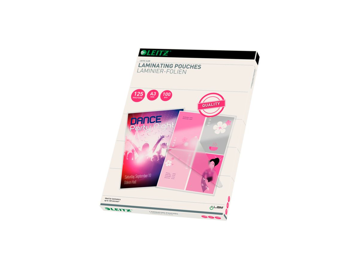 LEITZ Pochettes à plastifier A3 33950 brillant, 125my 100 pcs. (5411313339506)