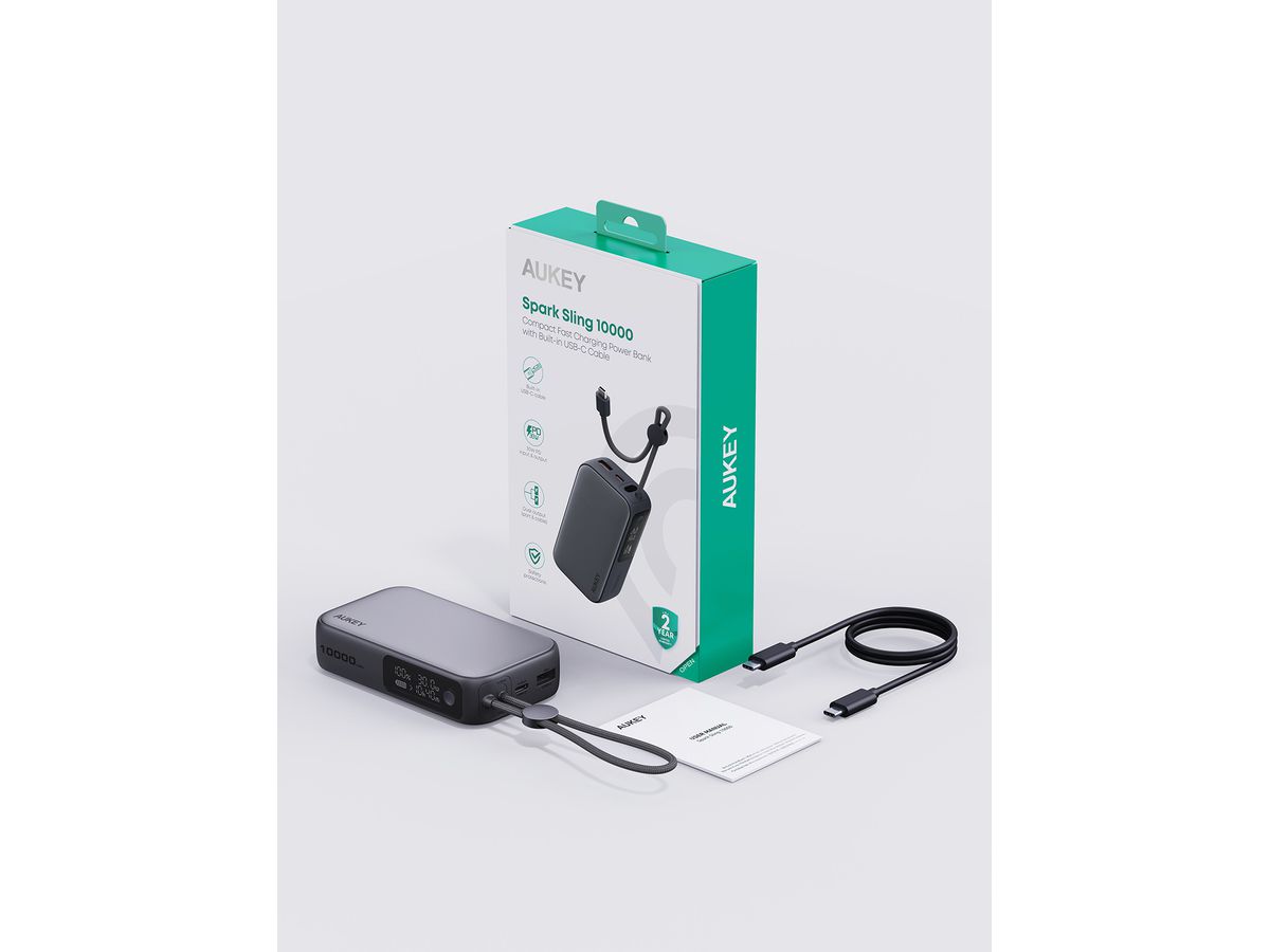 AUKEY Spark Sling 10000mAh PB PB-Y47 30W PD, Bild-in-USB-C Cal.Gr (0689323789955)