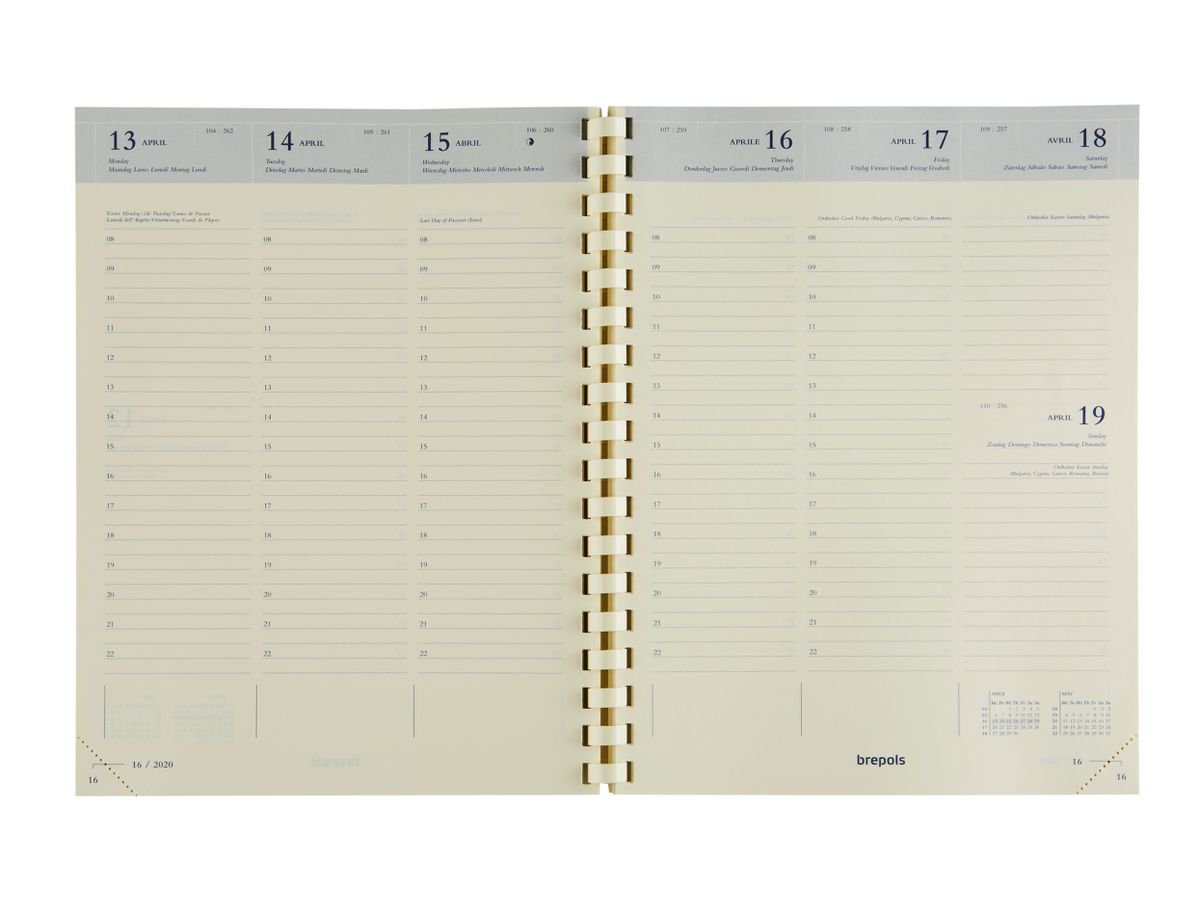 BREPOLS Agenda Timing 2026 0.136.9900 1S/2P Rempl. Chamois 16.8x22cm (5412303101639)