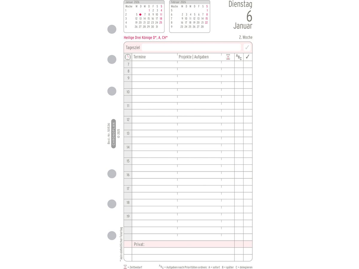 CHRONOPLAN Set annuel plan journ. 2026 50536Z.26 1J/1P Midi (4004182088494)