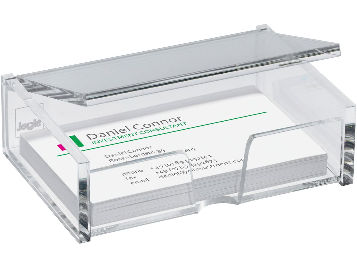 SIGEL Visitenkartenbox VA112 transp. 98x68x29mm, 80 Karten (4004360980695)
