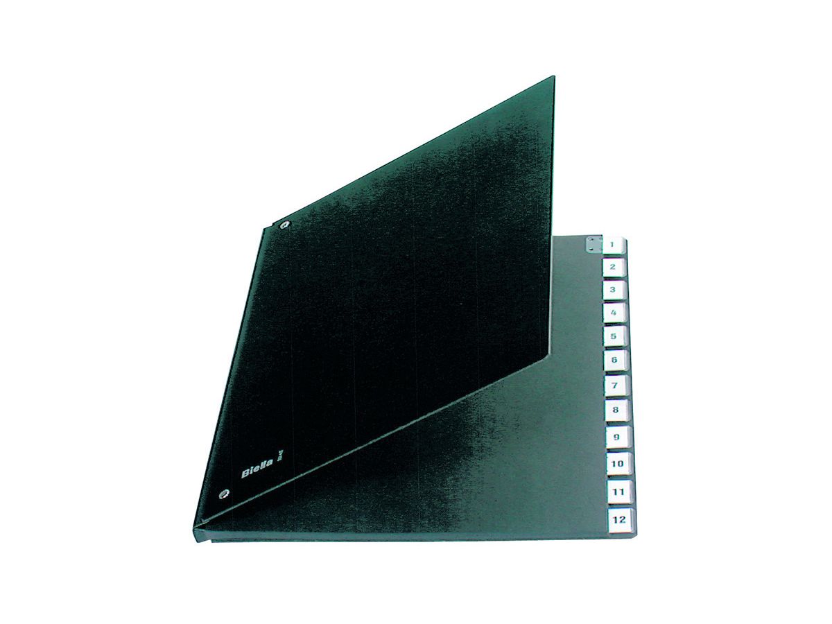 BIELLA Classeur trieur A4 32341200U noir, 1-12 (7611365342273)