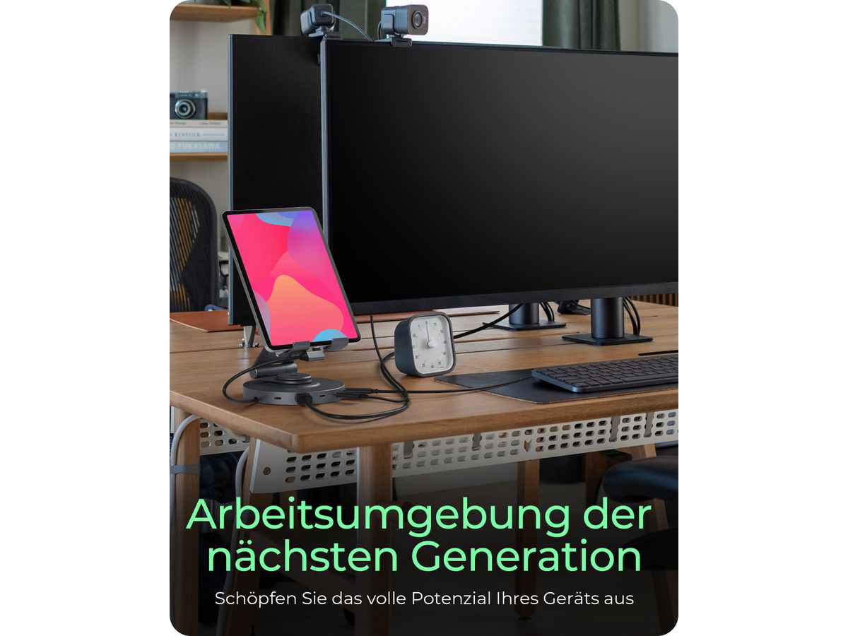 ICY BOX Swivel stand & DockingStation IB-TH100-DK USB-C, HDMI, USB-A, (4250078173762)