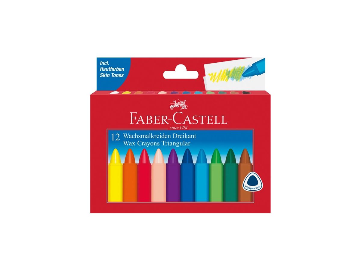 FABER-CASTELL Gessetto a cera 120010 12 pezzi, multicolor (4005401200109)